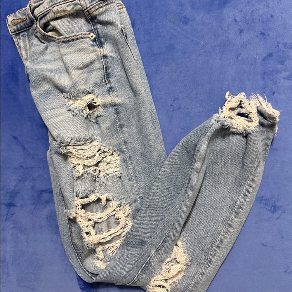 American Eagle Outfitters Ripped Light Blue Skinny Jeans